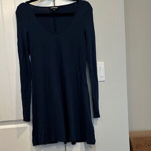 Express Deep Blue V-Neck Dress